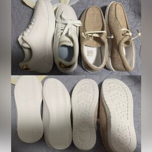 SHEIN | Set of 2 White and Tan Women's Shoes